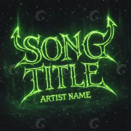 Album cover art “Green Star”: star and neon, green tones