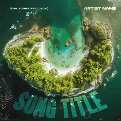 Music cover artwork “Green Water”: water and heart, green tones