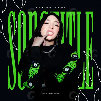 Album cover art “Green Woman”: woman and face, green tones