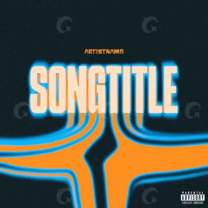 Arte de portada musical «Orange Abstract»: abstracción y tipografía; color naranja