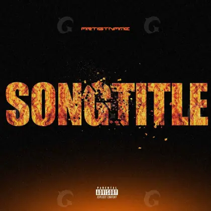 Music cover artwork “Orange Abstract”: abstract and lettering, orange tones