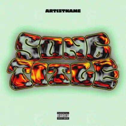 Arte de portada musical «Orange Abstract»: abstracción y tipografía; color naranja