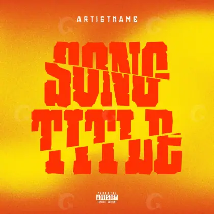 Album cover art “Orange Abstract”: abstract and lettering, orange tones