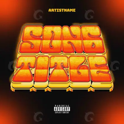 Portada para canción «Orange Abstract»: abstracción y tipografía; color naranja
