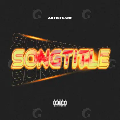 Music cover artwork “Orange Abstract”: abstract and lettering, orange tones