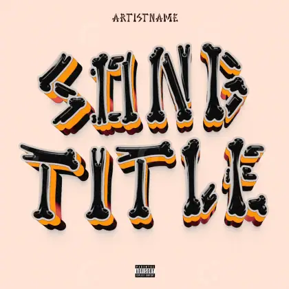 Music cover artwork “Orange Abstract”: abstract and lettering, orange tones