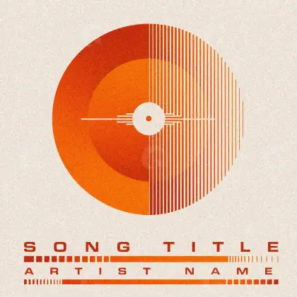Arte de portada musical «Orange Abstract»: abstracción y tipografía; color naranja