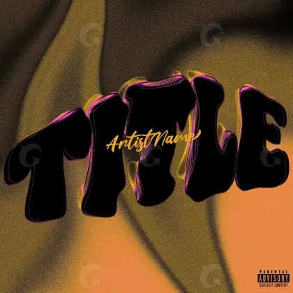 Arte de portada musical «Orange Abstract»: abstracción y tipografía; color naranja