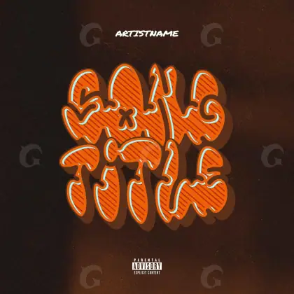 Premade cover art “Orange Abstract”: abstract and lettering, orange tones