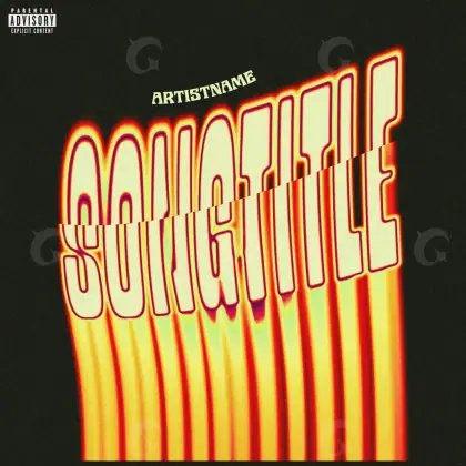 Arte de portada musical «Orange Abstract»: abstracción y tipografía; color naranja