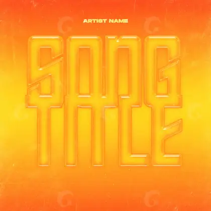 Music cover artwork “Orange Abstract”: abstract and lettering, orange tones