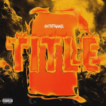 Portada para canción «Orange Abstract»: abstracción y tipografía; color naranja