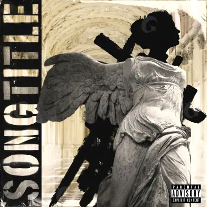 Music cover artwork “Orange Angel”: angel and building, orange tones