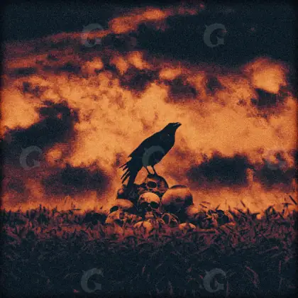 Обложка для альбома «Orange Bird»: птица и облако; палитра — оранжевая