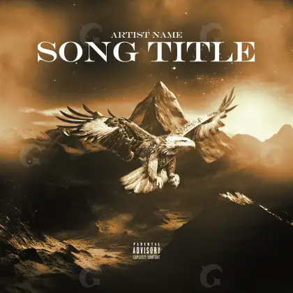 Portada para canción «Orange Bird»: ave y montaña; color naranja