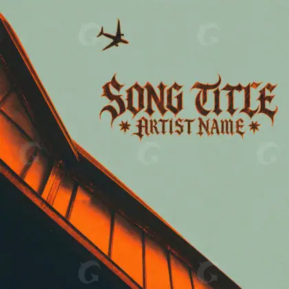 Portada para canción «Orange Building»: edificio y estrella; color naranja