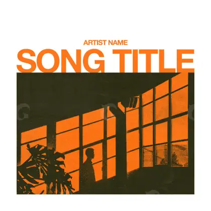 Portada para canción «Orange Building»: edificio y ventana; color naranja