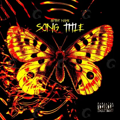 Music cover artwork “Orange Butterfly”: butterfly, orange tones