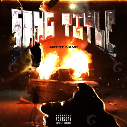 Album cover art “Orange Car”: car and street, orange tones