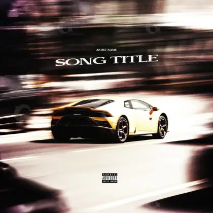 Album cover art “Orange Car”: car and road, orange tones