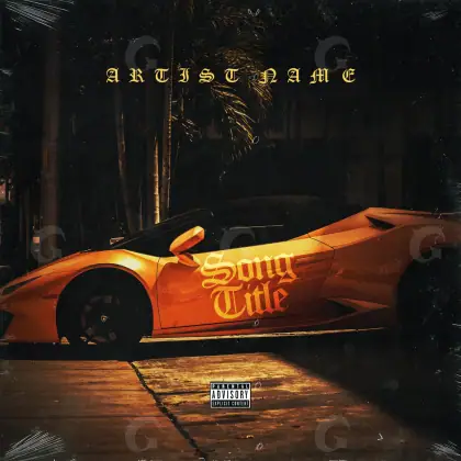 Portada prediseñada «Orange Car»: coche y calle; color naranja
