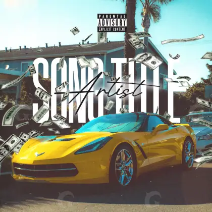 Music cover artwork “Orange Car”: car and building, orange tones