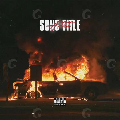 Portada prediseñada «Orange Car»: coche y fuego; color naranja