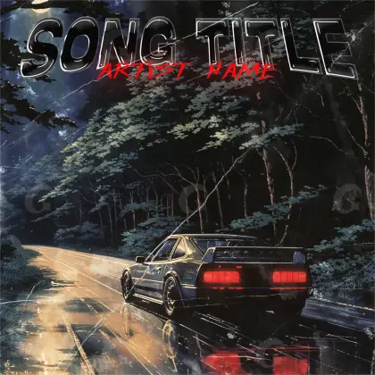Portada para canción «Orange Car»: coche y carretera; color naranja