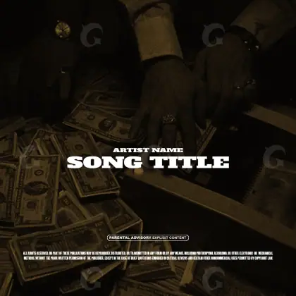 Portada para canción «Orange Cash»: dinero y mano; color naranja