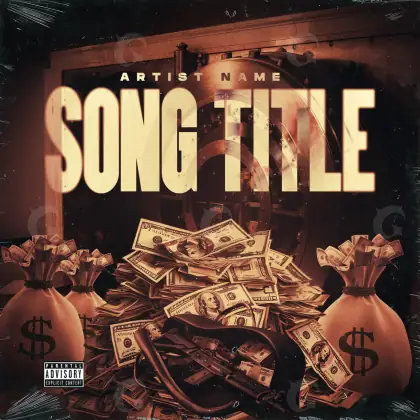 Arte de portada musical «Orange Cash»: dinero; color naranja