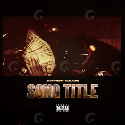 Обложка для альбома «Orange Cash»: деньги и автомобиль; палитра — оранжевая