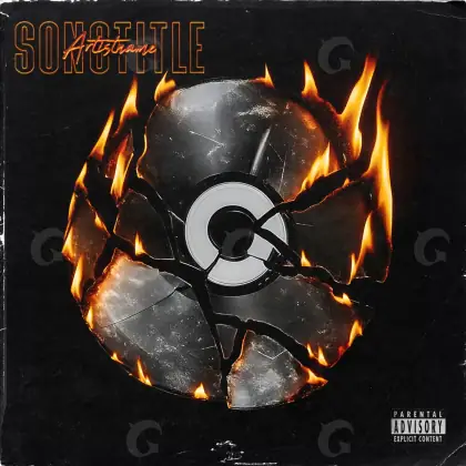 Portada prediseñada «Orange Circle»: círculo y fuego; color naranja
