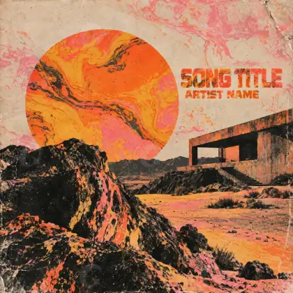Arte de portada musical «Orange Circle»: círculo y puente; color naranja