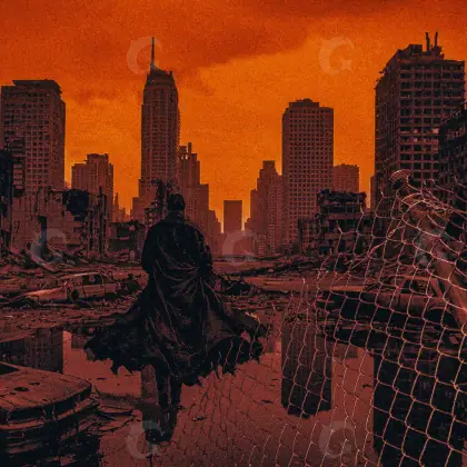 Album cover art “Orange City”: city and building, orange tones