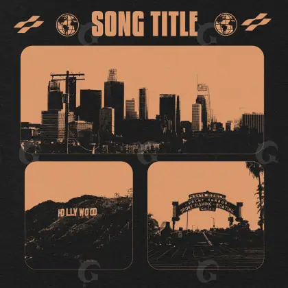 Premade cover art “Orange City”: city and building, orange tones