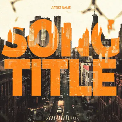 Portada prediseñada «Orange City»: ciudad y edificio; color naranja