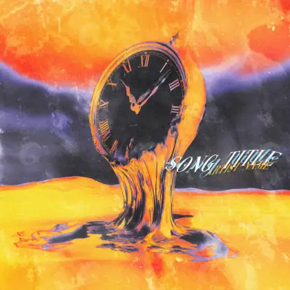 Обложка для песни «Orange Clock»: часы и лицо; палитра — оранжевая