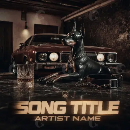 Обложка для альбома «Orange Dog»: собака и стекло; палитра — оранжевая