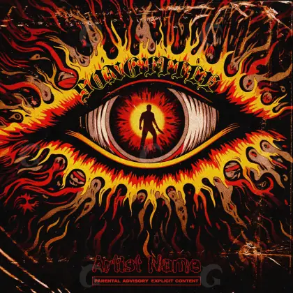 Album cover art “Orange Eyes”: eyes, orange tones