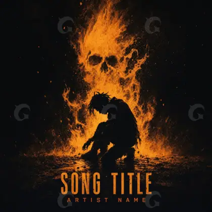 Premade cover art “Orange Face”: face, orange tones