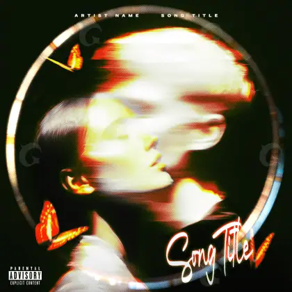 Portada para canción «Orange Face»: rostro y ojos; color naranja