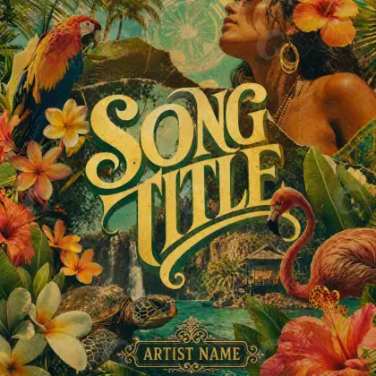 Music cover artwork “Orange Flower”: flower and woman, orange tones