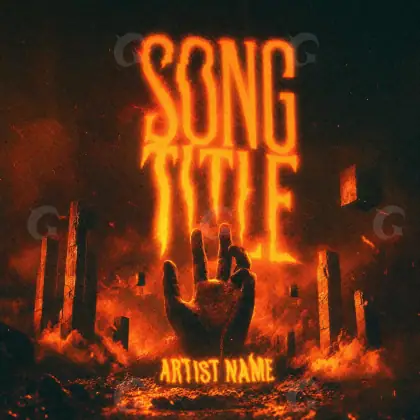 Arte de portada musical «Orange Hand»: mano; color naranja