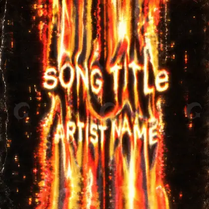 Music cover artwork “Orange Hand”: hand and fire, orange tones