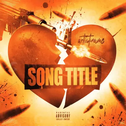 Arte de portada musical «Orange Heart»: corazón; color naranja