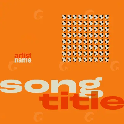 Arte de portada musical «Orange Lettering»: tipografía; color naranja
