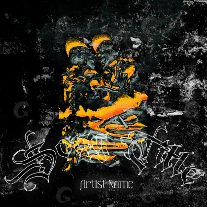 Portada prediseñada «Orange Lettering»: tipografía y abstracción; color naranja