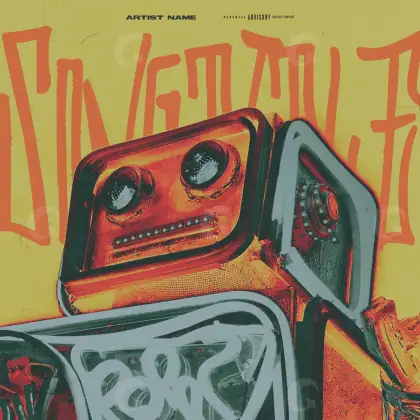 Обложка для песни «Orange Lettering»: типографика; палитра — оранжевая