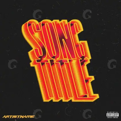 Arte de portada musical «Orange Lettering»: tipografía; color naranja