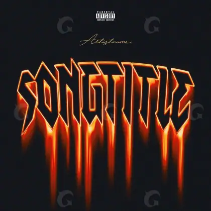 Music cover artwork “Orange Lettering”: lettering, orange tones